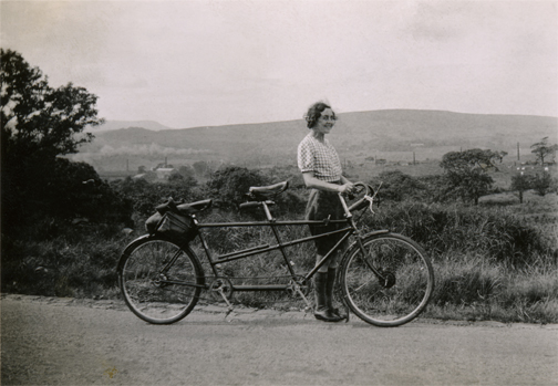 Grandma on tandem